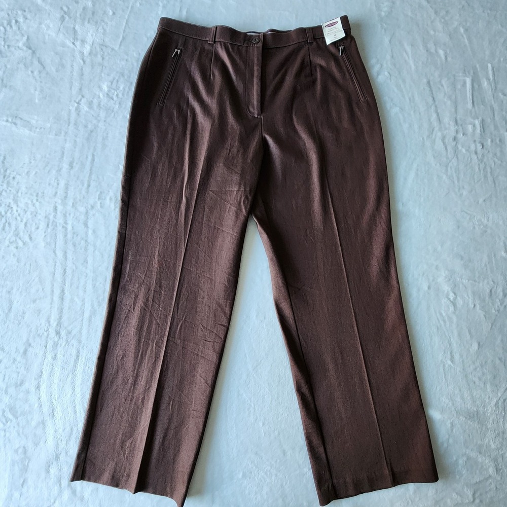 Northern Reflections Essential Stretch Pant Womens‎ 16 Petite Brown Cotton Blend